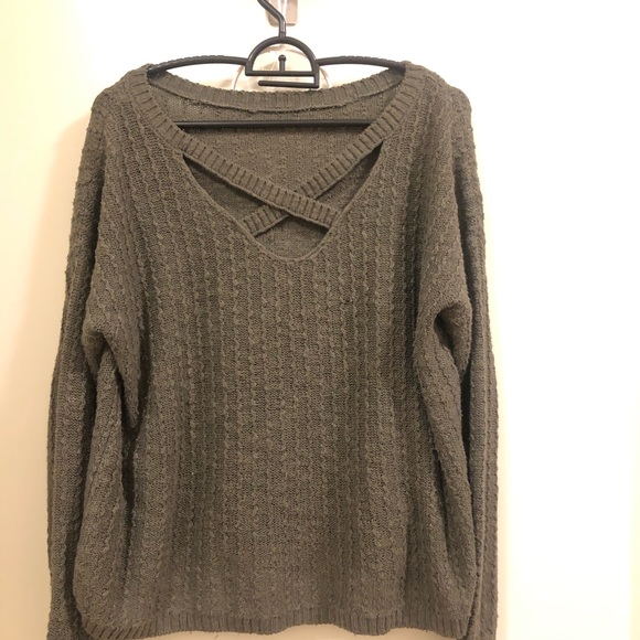 Hollister Oversized Knit Sweater Army green - Picture 2 of 6